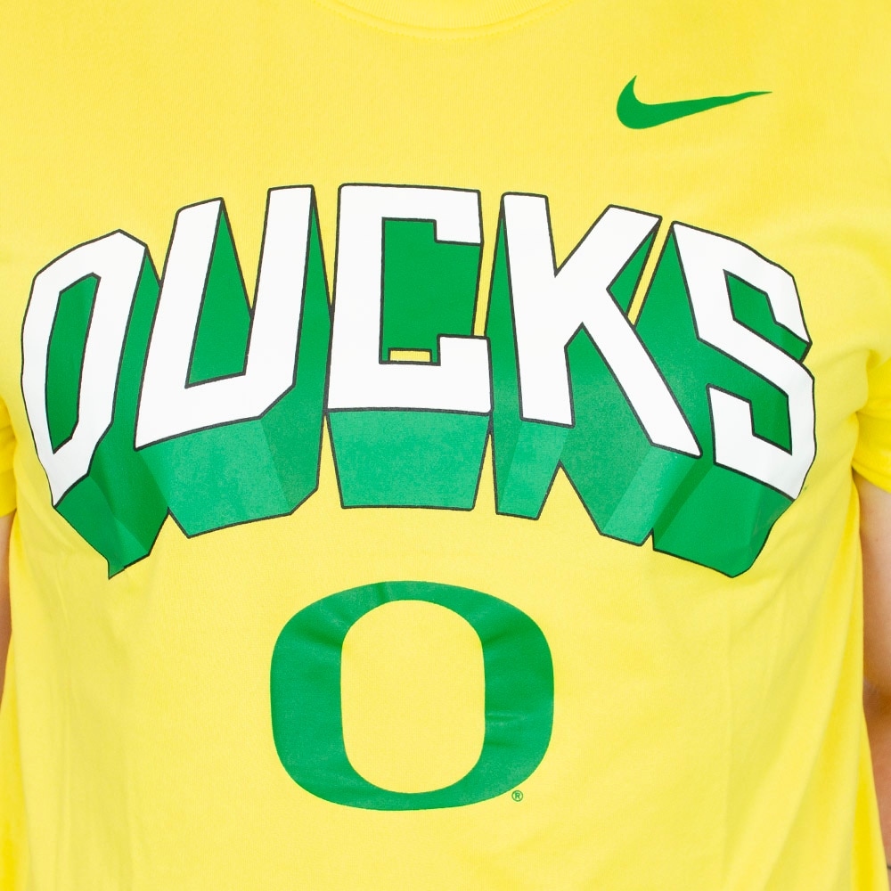 Classic Oregon O, Nike, Yellow, Crew Neck, Performance/Dri-FIT, Men, Impact, Arched Ducks, T-Shirt, 926407